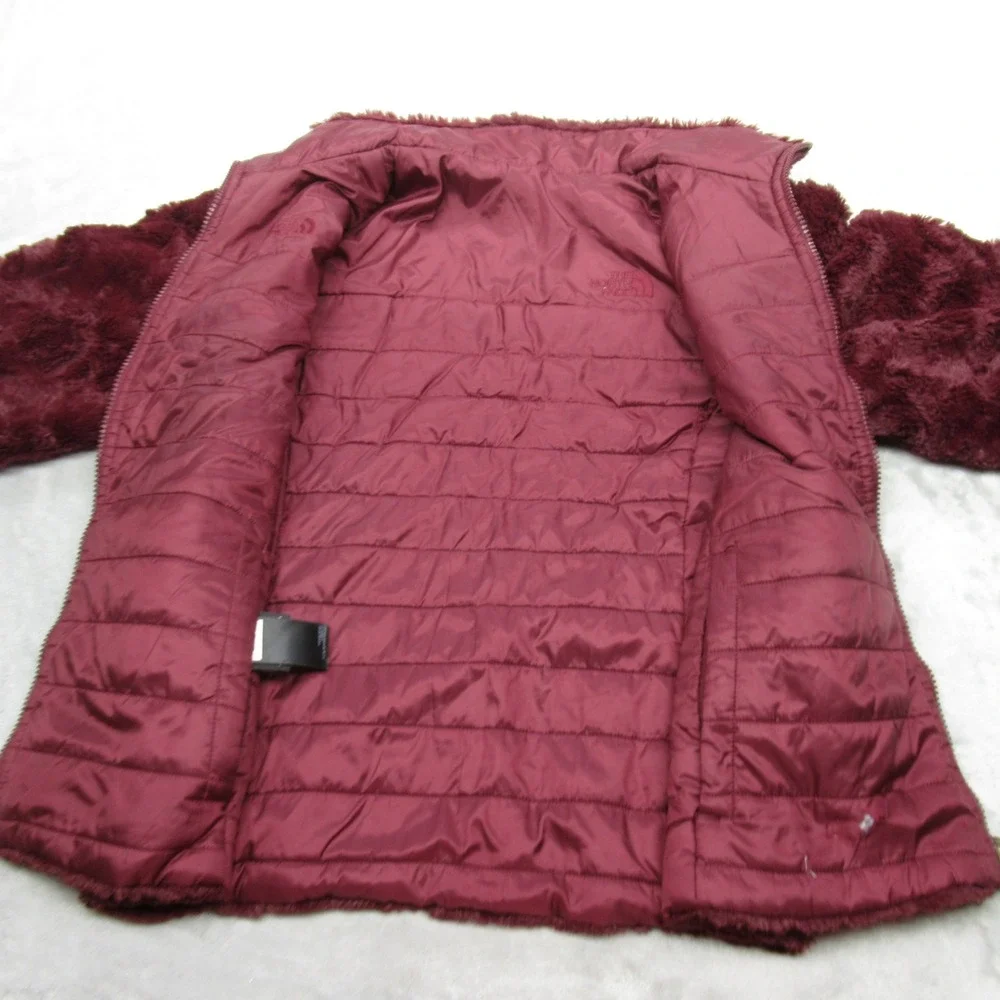 The North Face Jacket Girl Large Maroon Reversible Mossbud Insulated Puffer READ